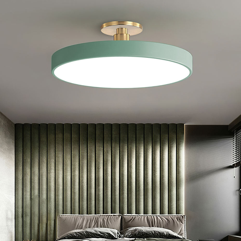 Lámpara de Techo Redonda Flush | Moderno Artefacto LED | Brillo Suave | Metal y Acrílico