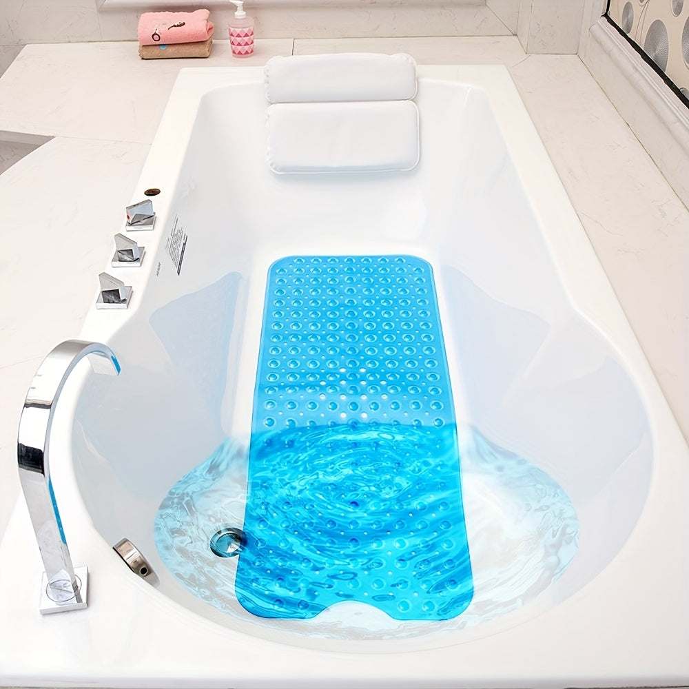 Alfombrilla Antideslizante 101x40 cm con Ventosas para Ducha y Baño, Alfombra de Seguridad, Drenaje de Agua, Higiénica, Extra Larga para Baño