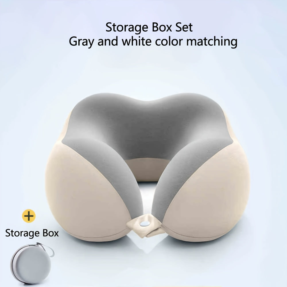 Cojín de viaje ergonómico en forma de U – Soporte para el cuello de espuma viscoelástica para viajes confortables