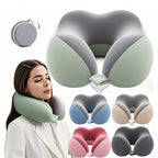 Cojín de viaje ergonómico en forma de U – Soporte para el cuello de espuma viscoelástica para viajes confortables