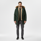 Parka con capucha de piel