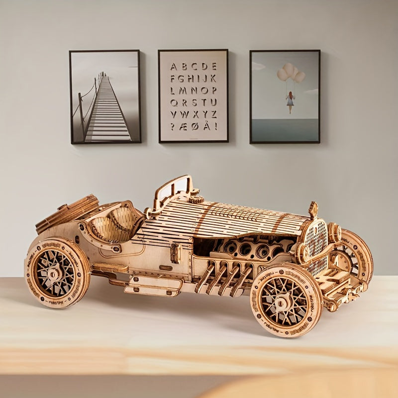 Rompecabezas de Madera Vintage 3D – Modelo Mecánico con Engranajes y Diseño Detallado