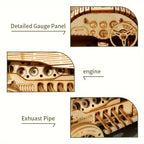 Rompecabezas de Madera Vintage 3D – Modelo Mecánico con Engranajes y Diseño Detallado