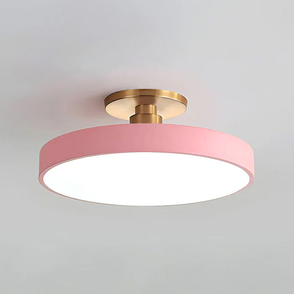 Lámpara de Techo Redonda Flush | Moderno Artefacto LED | Brillo Suave | Metal y Acrílico