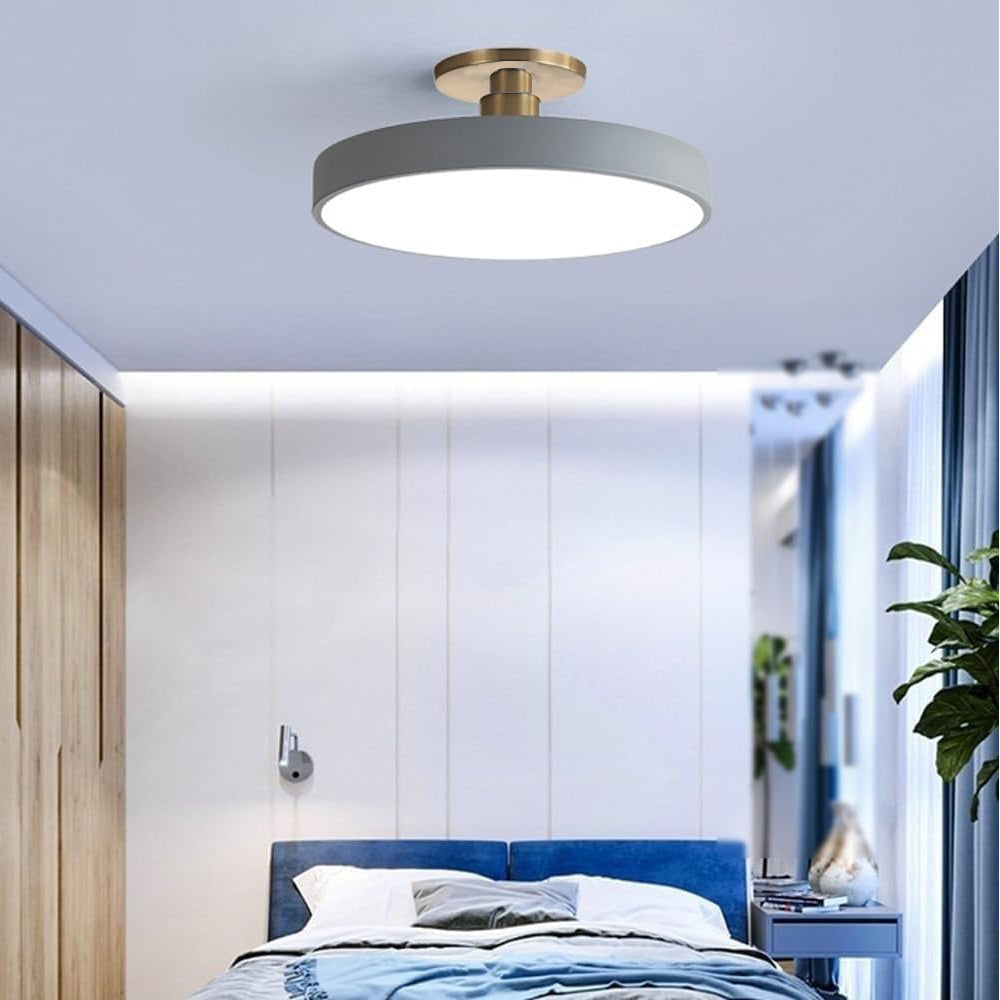 Lámpara de Techo Redonda Flush | Moderno Artefacto LED | Brillo Suave | Metal y Acrílico