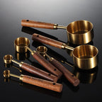 Conjunto de Medidas TimberScale – 8 Piezas en Roble y Acero Inoxidable para Hornear y Cocinar