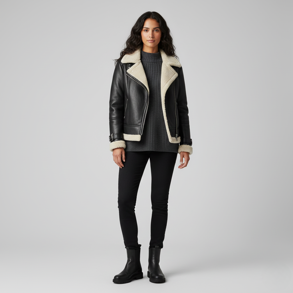 Chaqueta con forro Sherpa