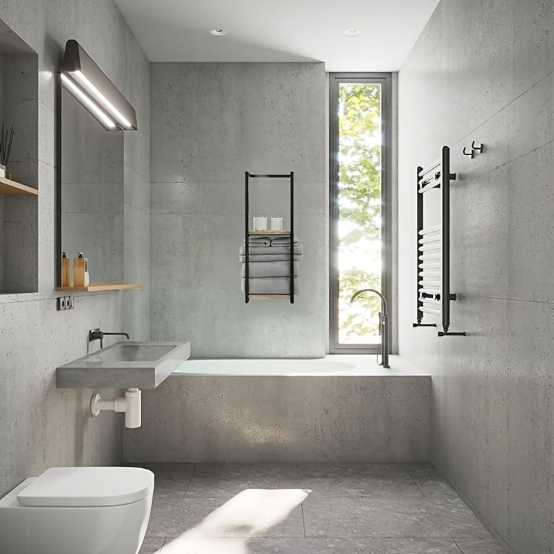 Soporte de Toallas Industrial con Estantes – Mueble de Pared Elegante y Funcional