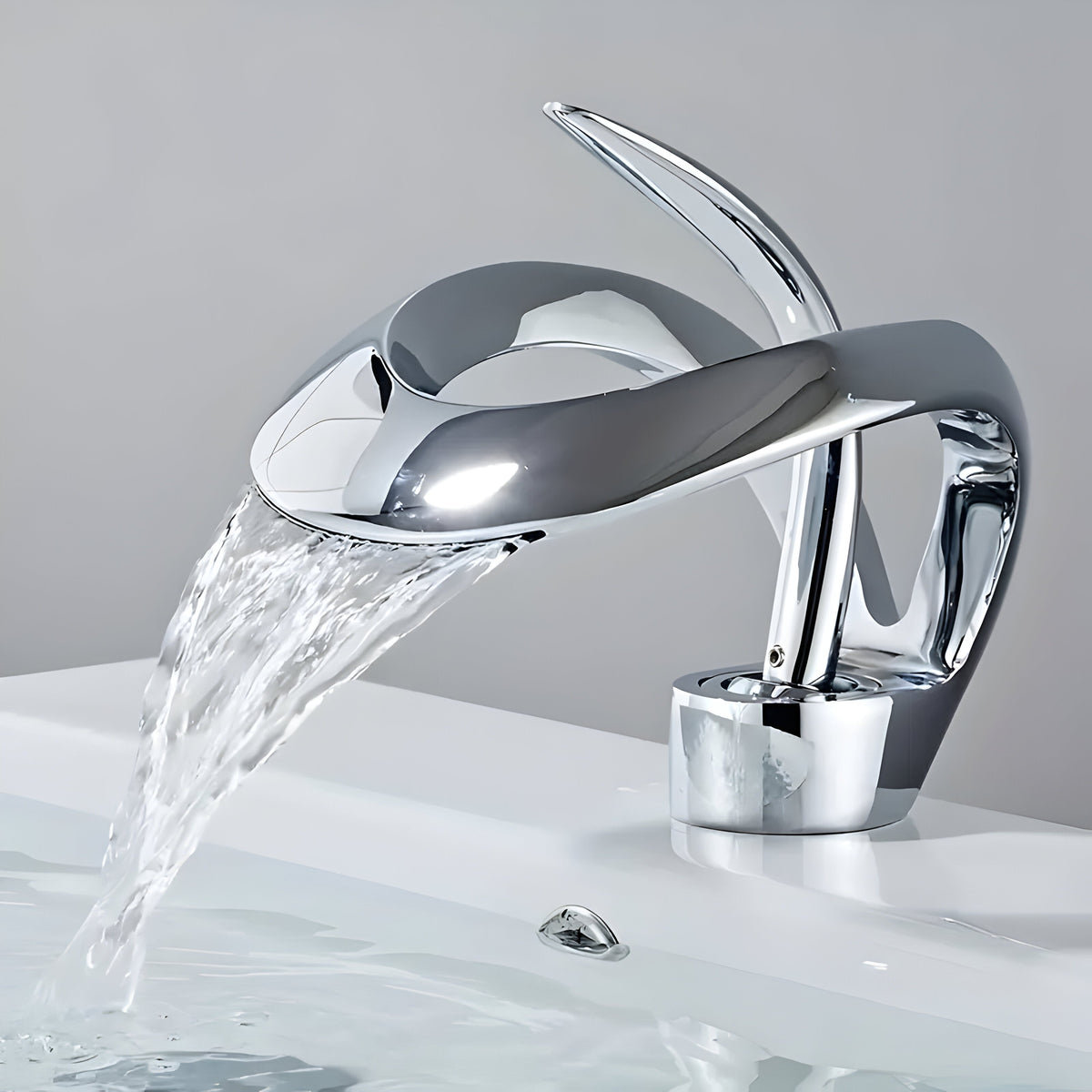 AquaGleam - Grifo de lavabo de baño estilo minimalista