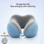 Cojín de viaje ergonómico en forma de U – Soporte para el cuello de espuma viscoelástica para viajes confortables
