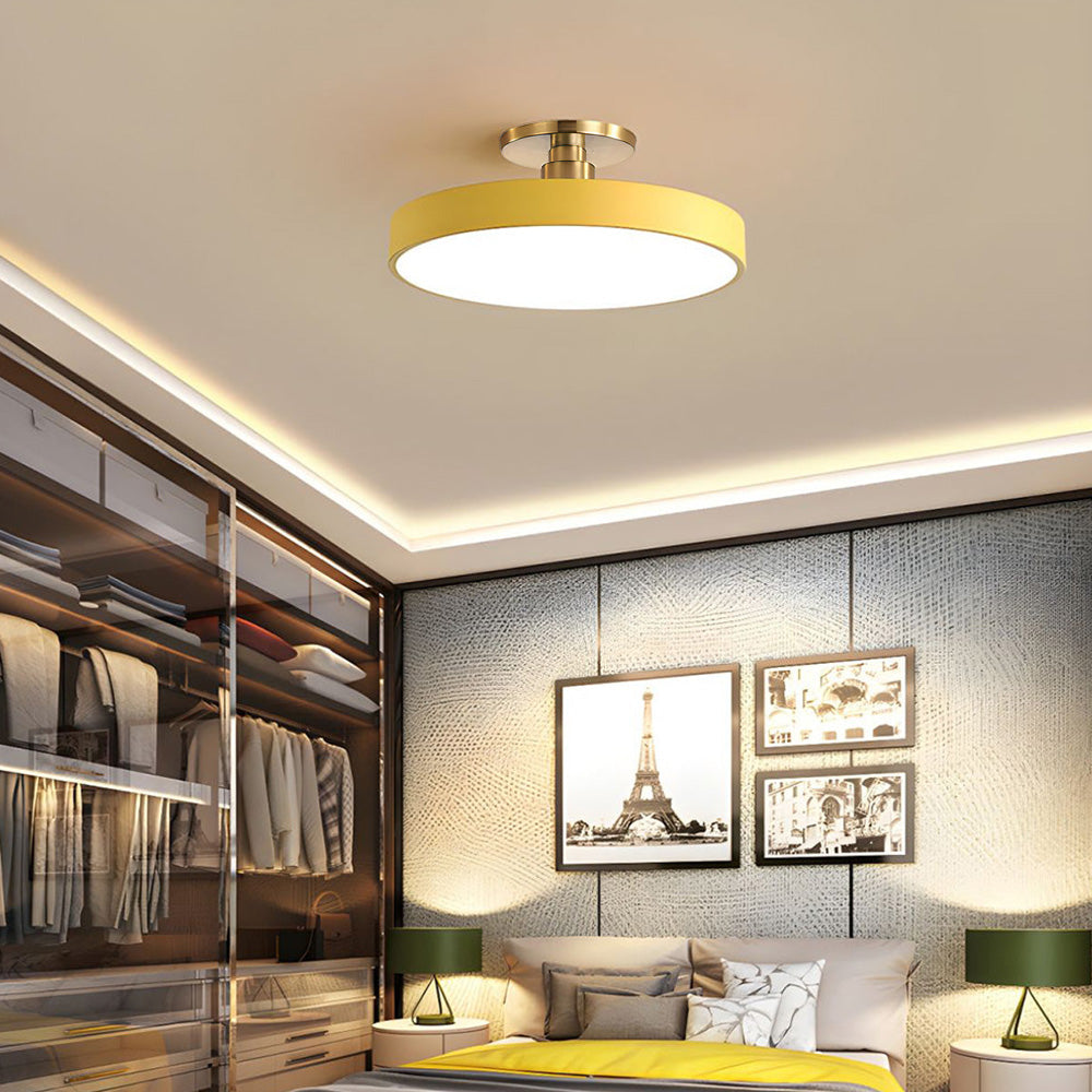 Lámpara de Techo Redonda Flush | Moderno Artefacto LED | Brillo Suave | Metal y Acrílico