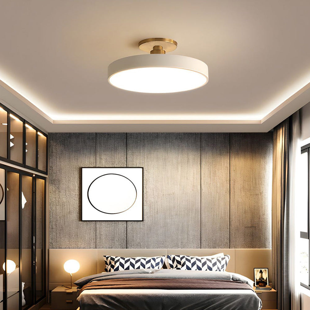 Lámpara de Techo Redonda Flush | Moderno Artefacto LED | Brillo Suave | Metal y Acrílico