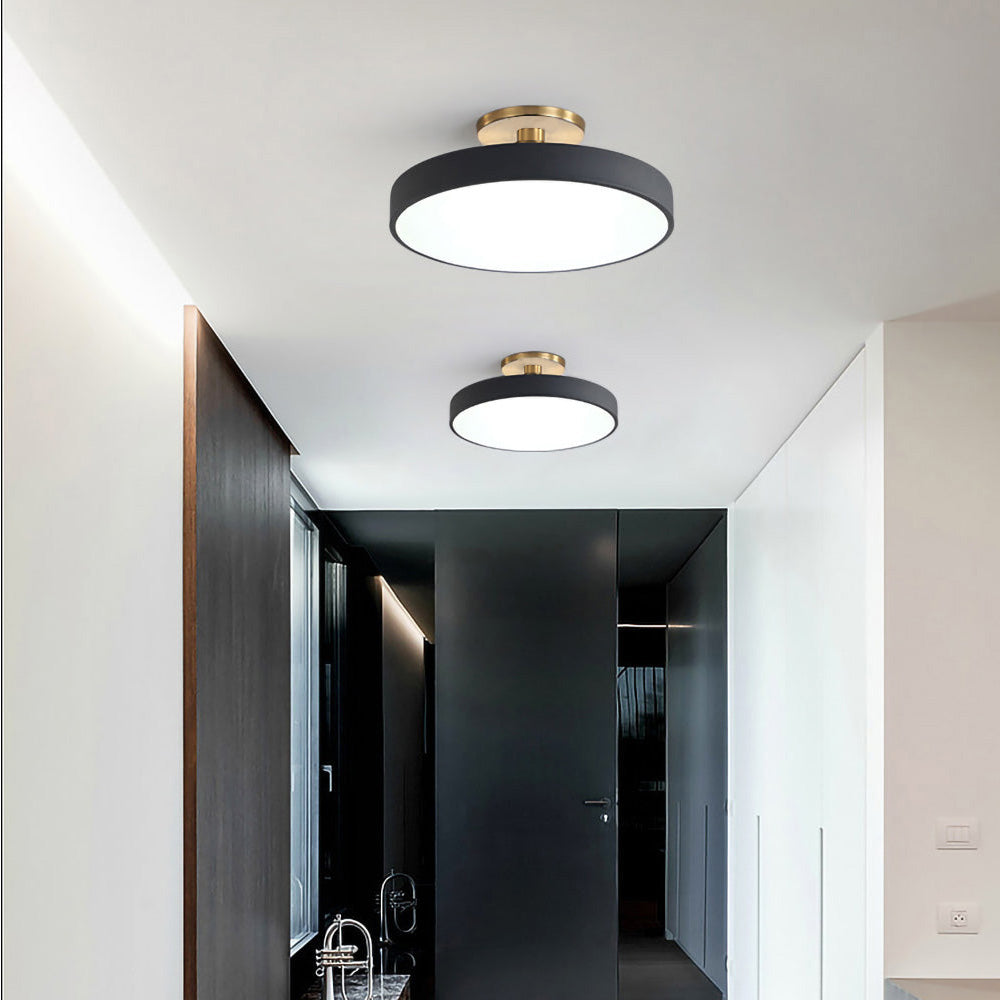 Lámpara de Techo Redonda Flush | Moderno Artefacto LED | Brillo Suave | Metal y Acrílico