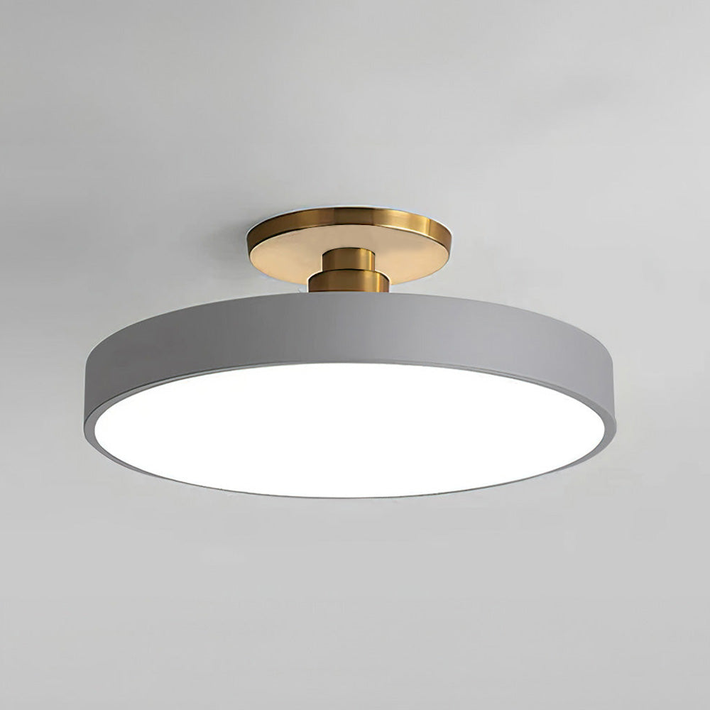 Lámpara de Techo Redonda Flush | Moderno Artefacto LED | Brillo Suave | Metal y Acrílico