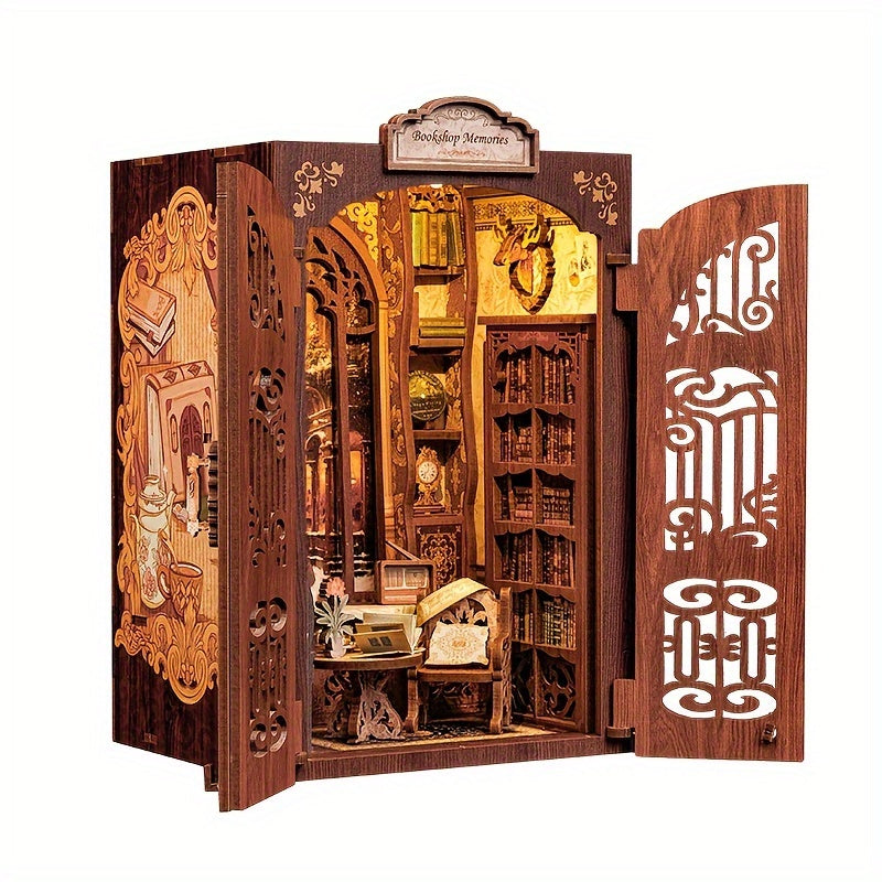 Miniatura de Librería de Búhos DIY – Kit de Madera 3D con Iluminación para Decoración Creativa