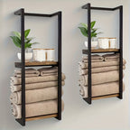 Soporte de Toallas Industrial con Estantes – Mueble de Pared Elegante y Funcional