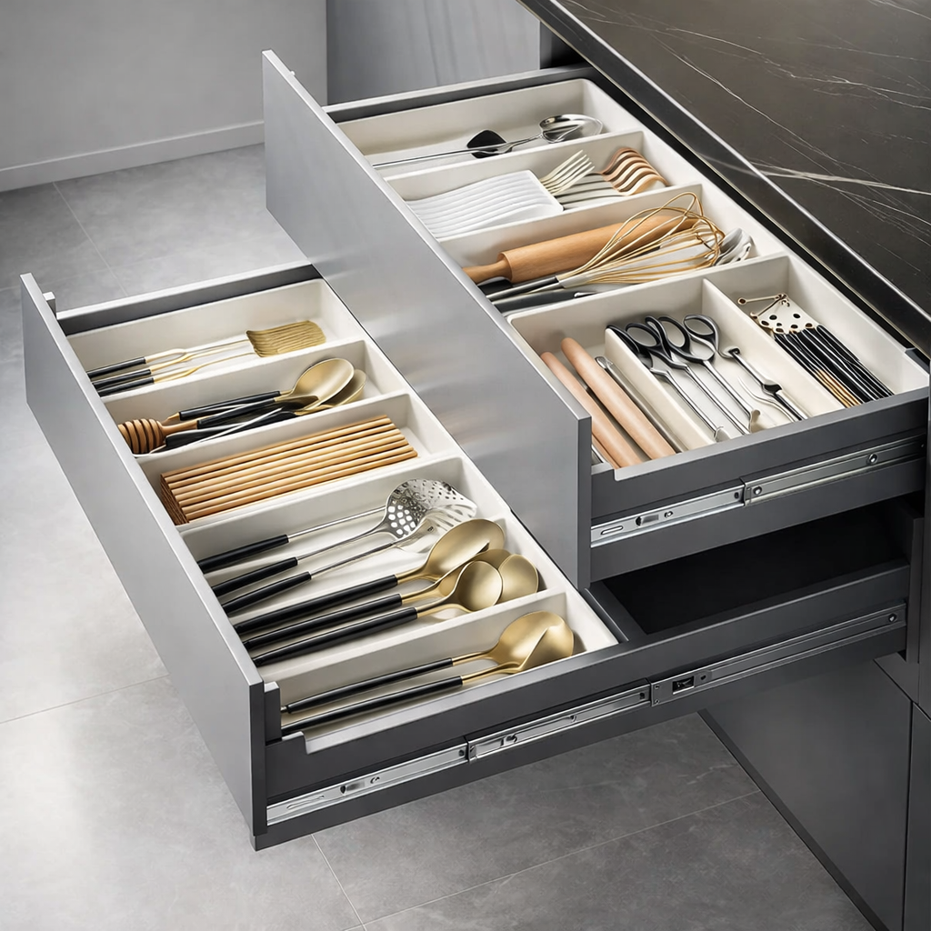 Organizador de Cajones Ajustable Flexible para Cocina, Oficina, Baño