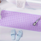 Alfombrilla Antideslizante 101x40 cm con Ventosas para Ducha y Baño, Alfombra de Seguridad, Drenaje de Agua, Higiénica, Extra Larga para Baño