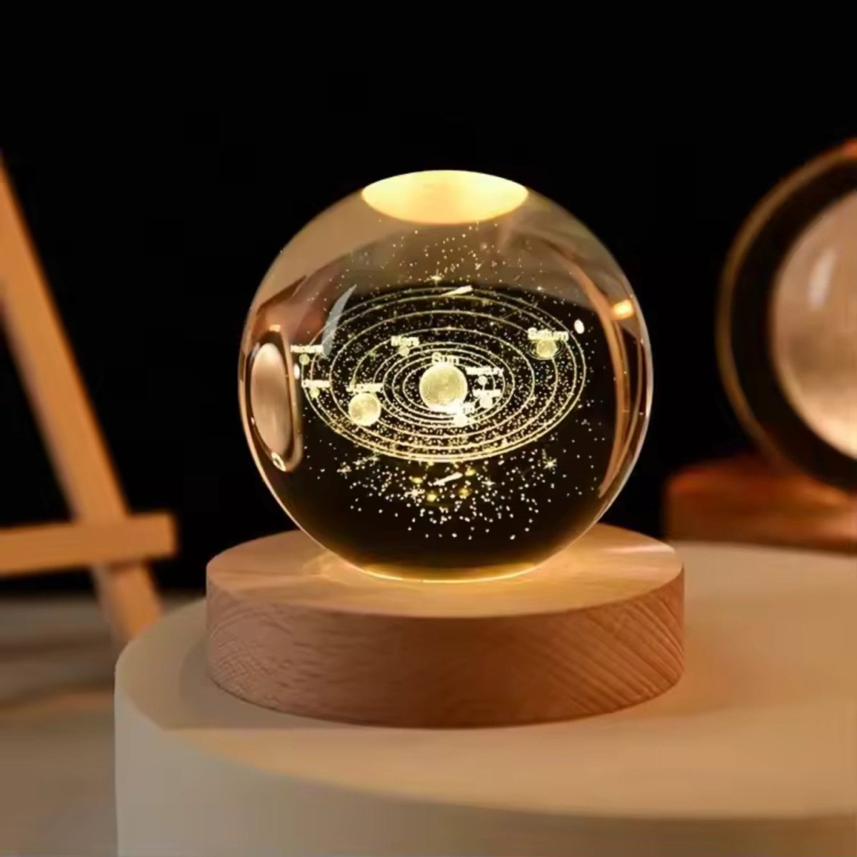 Lámpara Nocturna de Cristal 3D del Universo