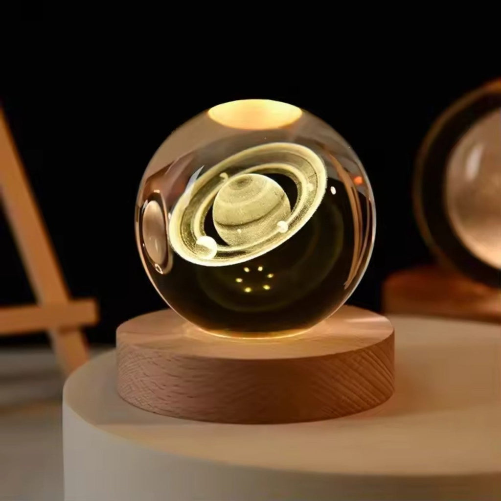 Lámpara Nocturna de Cristal 3D del Universo