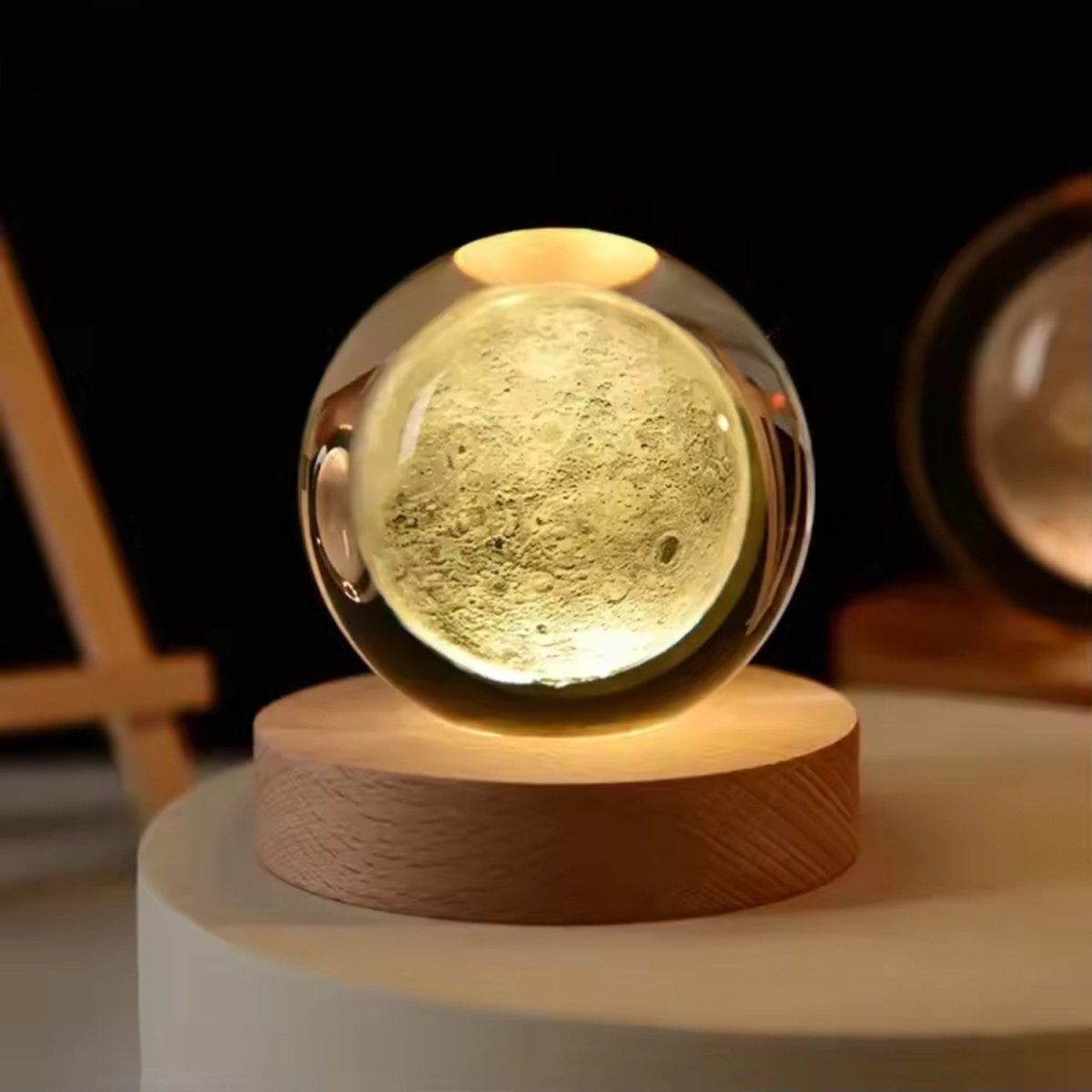Lámpara Nocturna de Cristal 3D del Universo