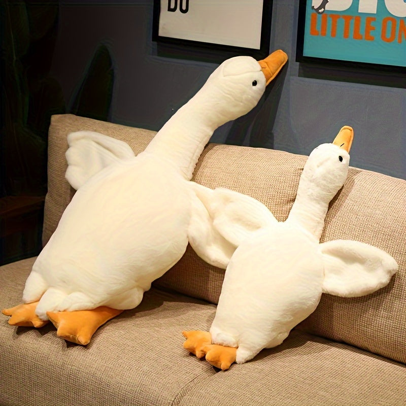 Juguete de Peluche de Pato Blanco Suave - Gran Almohada de Cisne o Ganso, Alfombra de Piso Esponjosa para Habitaciones Infantiles y Decoración del Hogar
