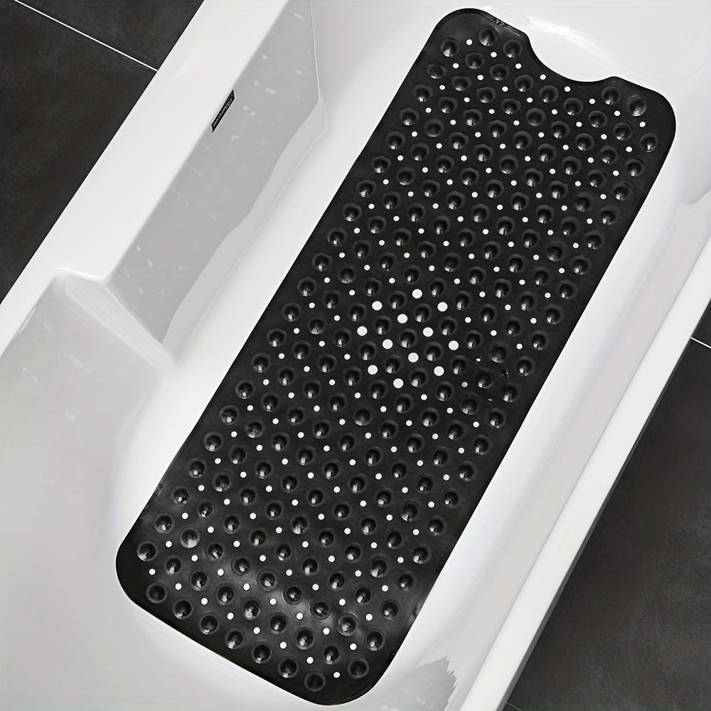 Alfombrilla Antideslizante 101x40 cm con Ventosas para Ducha y Baño, Alfombra de Seguridad, Drenaje de Agua, Higiénica, Extra Larga para Baño