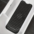 Alfombrilla Antideslizante 101x40 cm con Ventosas para Ducha y Baño, Alfombra de Seguridad, Drenaje de Agua, Higiénica, Extra Larga para Baño