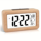 Reloj Despertador Digital de Madera – Pantalla LED con Temperatura y Fecha
