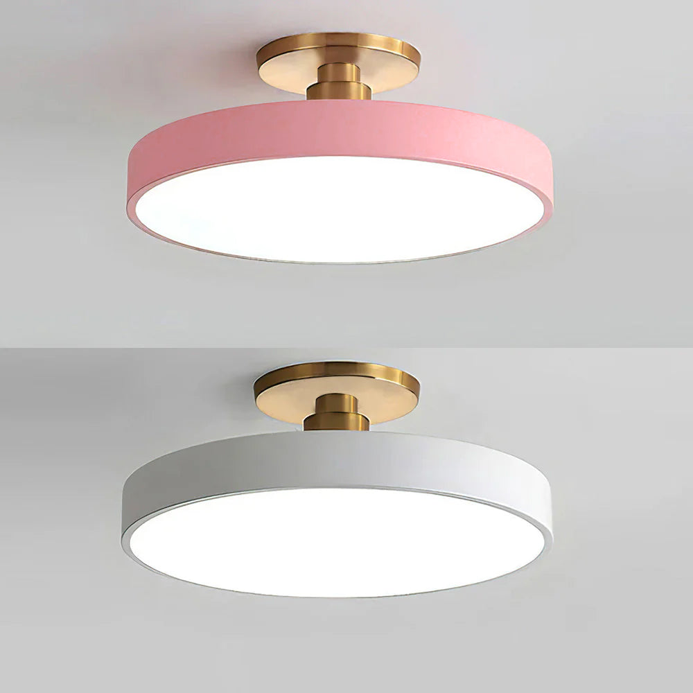Lámpara de Techo Redonda Flush | Moderno Artefacto LED | Brillo Suave | Metal y Acrílico