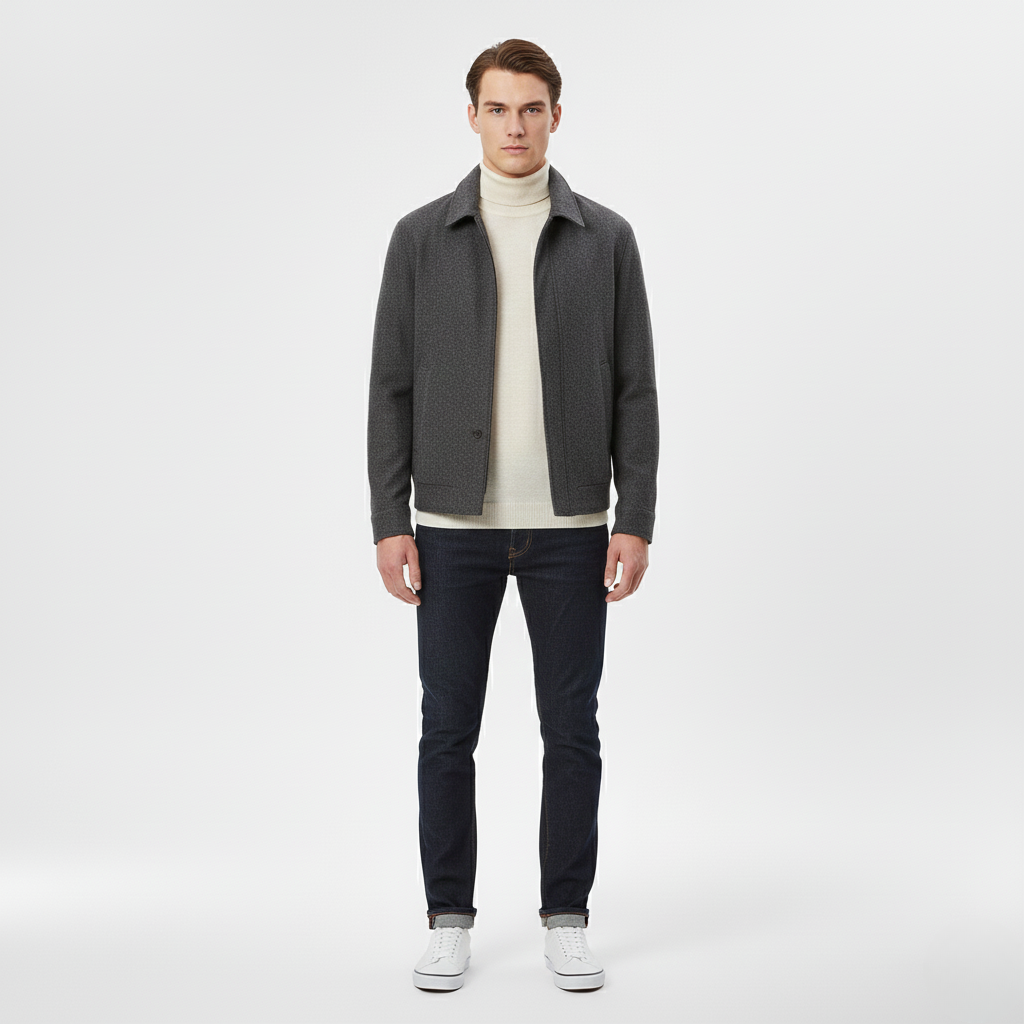 Chaqueta de lana con cremallera