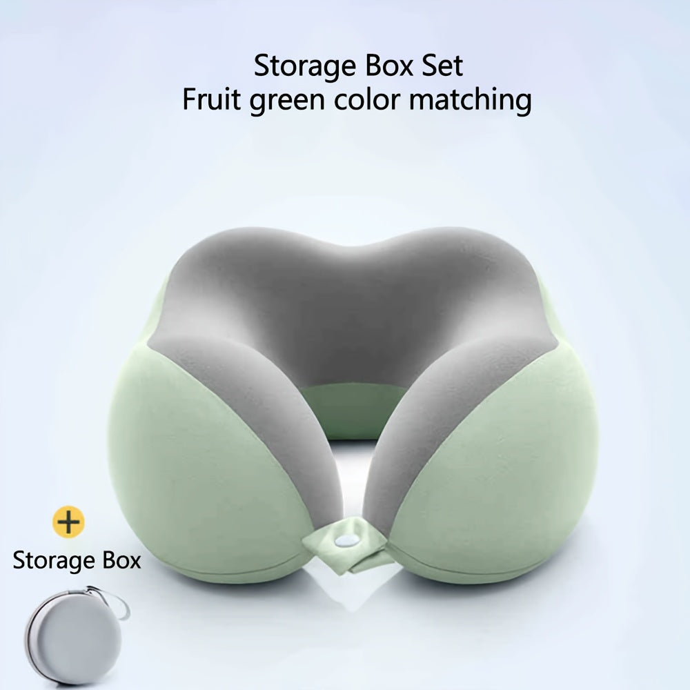 Cojín de viaje ergonómico en forma de U – Soporte para el cuello de espuma viscoelástica para viajes confortables