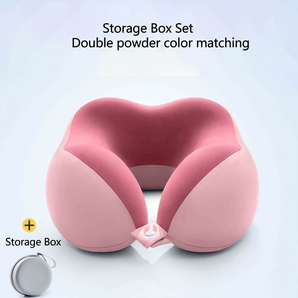 Cojín de viaje ergonómico en forma de U – Soporte para el cuello de espuma viscoelástica para viajes confortables