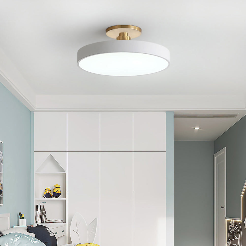 Lámpara de Techo Redonda Flush | Moderno Artefacto LED | Brillo Suave | Metal y Acrílico