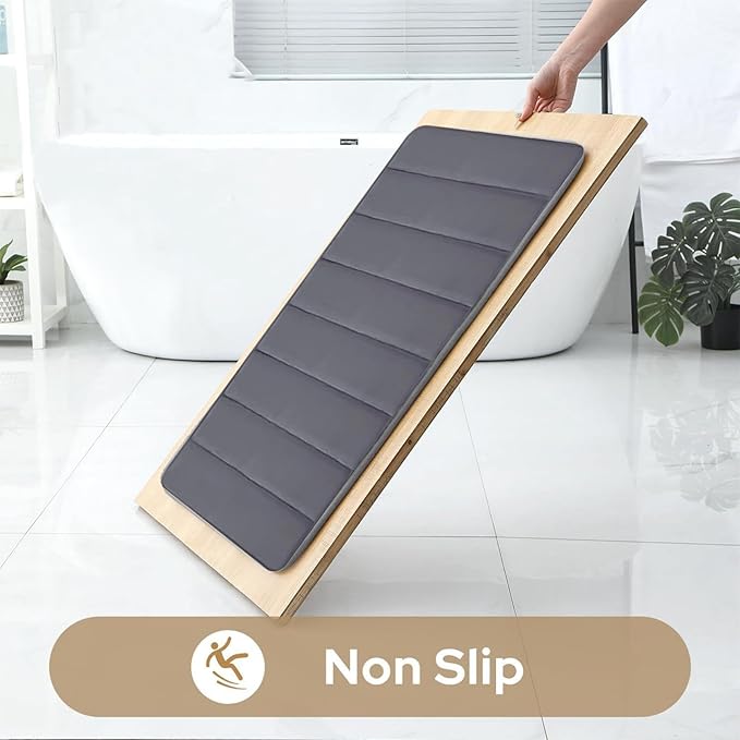 Alfombra de baño antideslizante de espuma viscoelástica - juego de 3 piezas