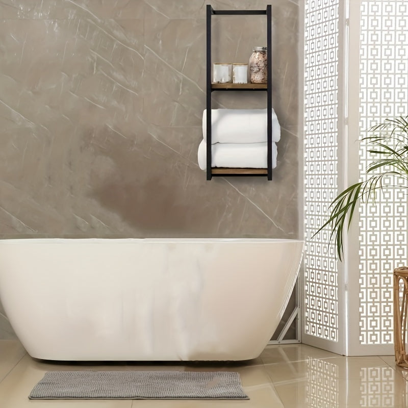Soporte de Toallas Industrial con Estantes – Mueble de Pared Elegante y Funcional