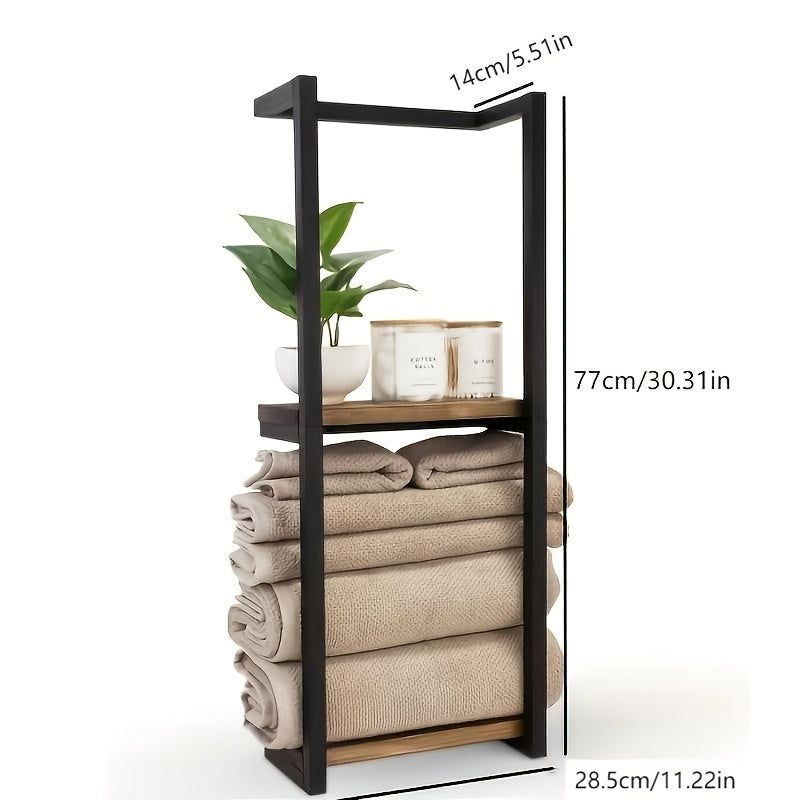 Soporte de Toallas Industrial con Estantes – Mueble de Pared Elegante y Funcional