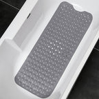 Alfombrilla Antideslizante 101x40 cm con Ventosas para Ducha y Baño, Alfombra de Seguridad, Drenaje de Agua, Higiénica, Extra Larga para Baño