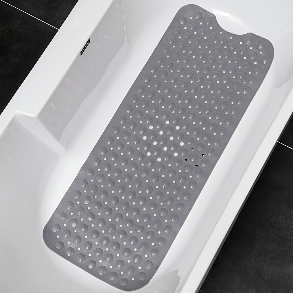 Alfombrilla Antideslizante 101x40 cm con Ventosas para Ducha y Baño, Alfombra de Seguridad, Drenaje de Agua, Higiénica, Extra Larga para Baño