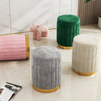 Ottomana de Almacenamiento Chic Nórdico – Puff Redondo Elegante con Almacenamiento y Superficie Espejada