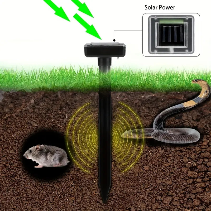Dispositivo de ultrasonido solar para ahuyentar serpientes y plagas – unidad para el jardín