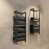 Soporte de Toallas Industrial con Estantes – Mueble de Pared Elegante y Funcional