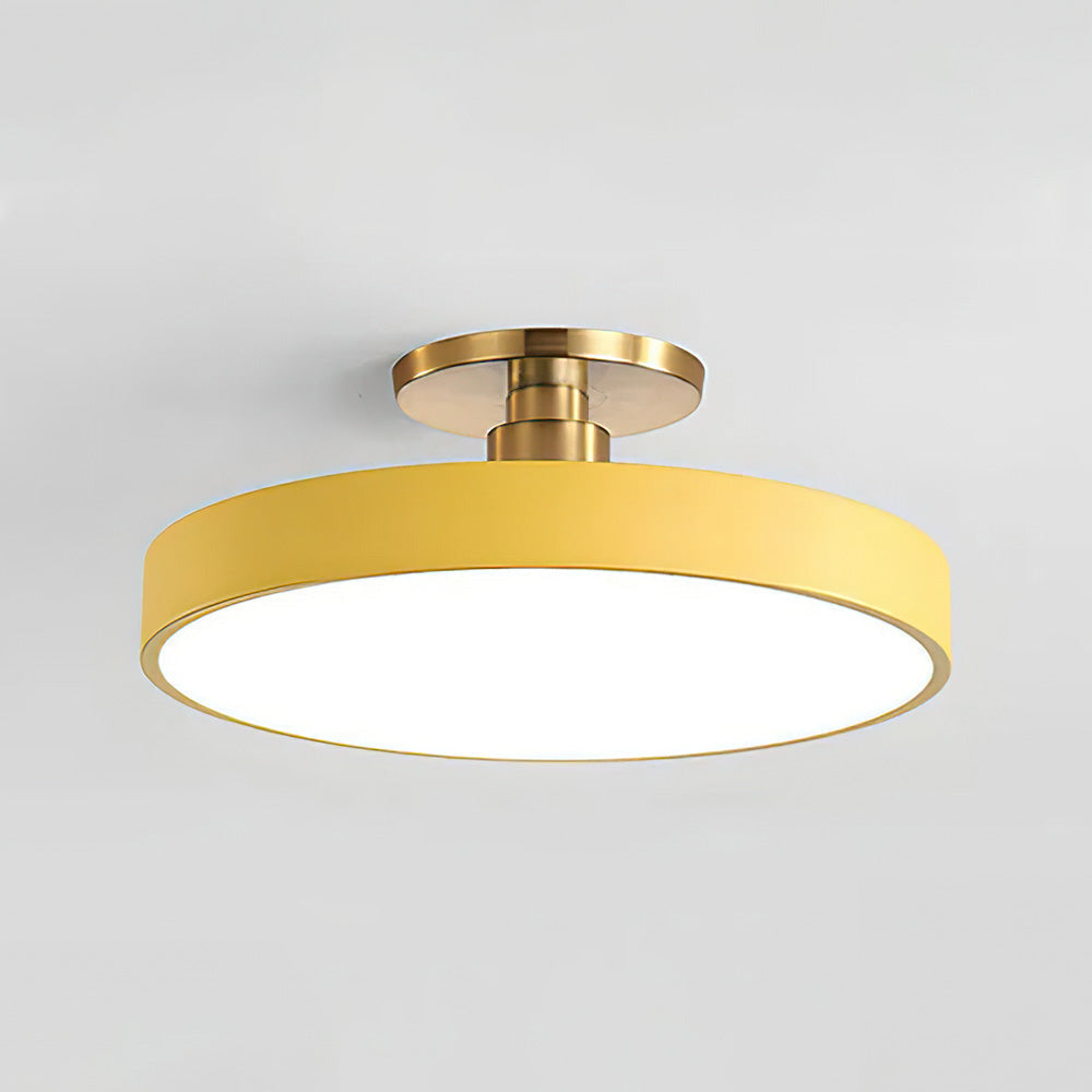 Lámpara de Techo Redonda Flush | Moderno Artefacto LED | Brillo Suave | Metal y Acrílico