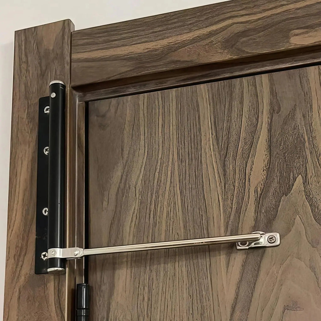 Cerradura Automática de Puerta de Acero Inoxidable 4 Modos de Velocidad 18,5x17,5cm Cierre Suave para Puertas de Sala de Estar Dormitorio Oficina Izquierda Derecha Universal