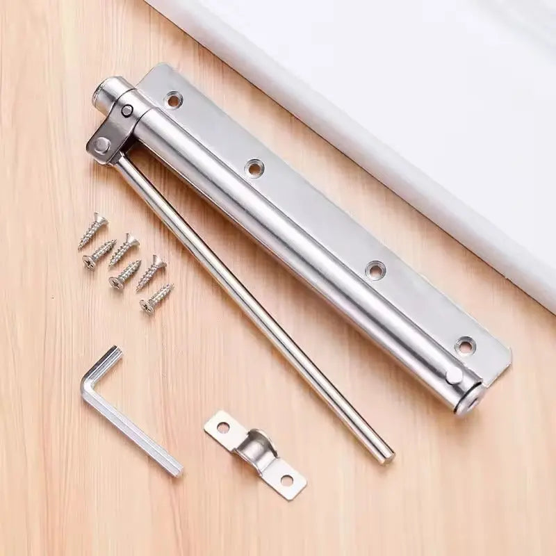 Cerradura Automática de Puerta de Acero Inoxidable 4 Modos de Velocidad 18,5x17,5cm Cierre Suave para Puertas de Sala de Estar Dormitorio Oficina Izquierda Derecha Universal