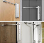 Cerradura Automática de Puerta de Acero Inoxidable 4 Modos de Velocidad 18,5x17,5cm Cierre Suave para Puertas de Sala de Estar Dormitorio Oficina Izquierda Derecha Universal