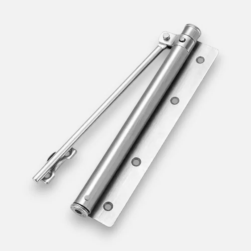 Cerradura Automática de Puerta de Acero Inoxidable 4 Modos de Velocidad 18,5x17,5cm Cierre Suave para Puertas de Sala de Estar Dormitorio Oficina Izquierda Derecha Universal