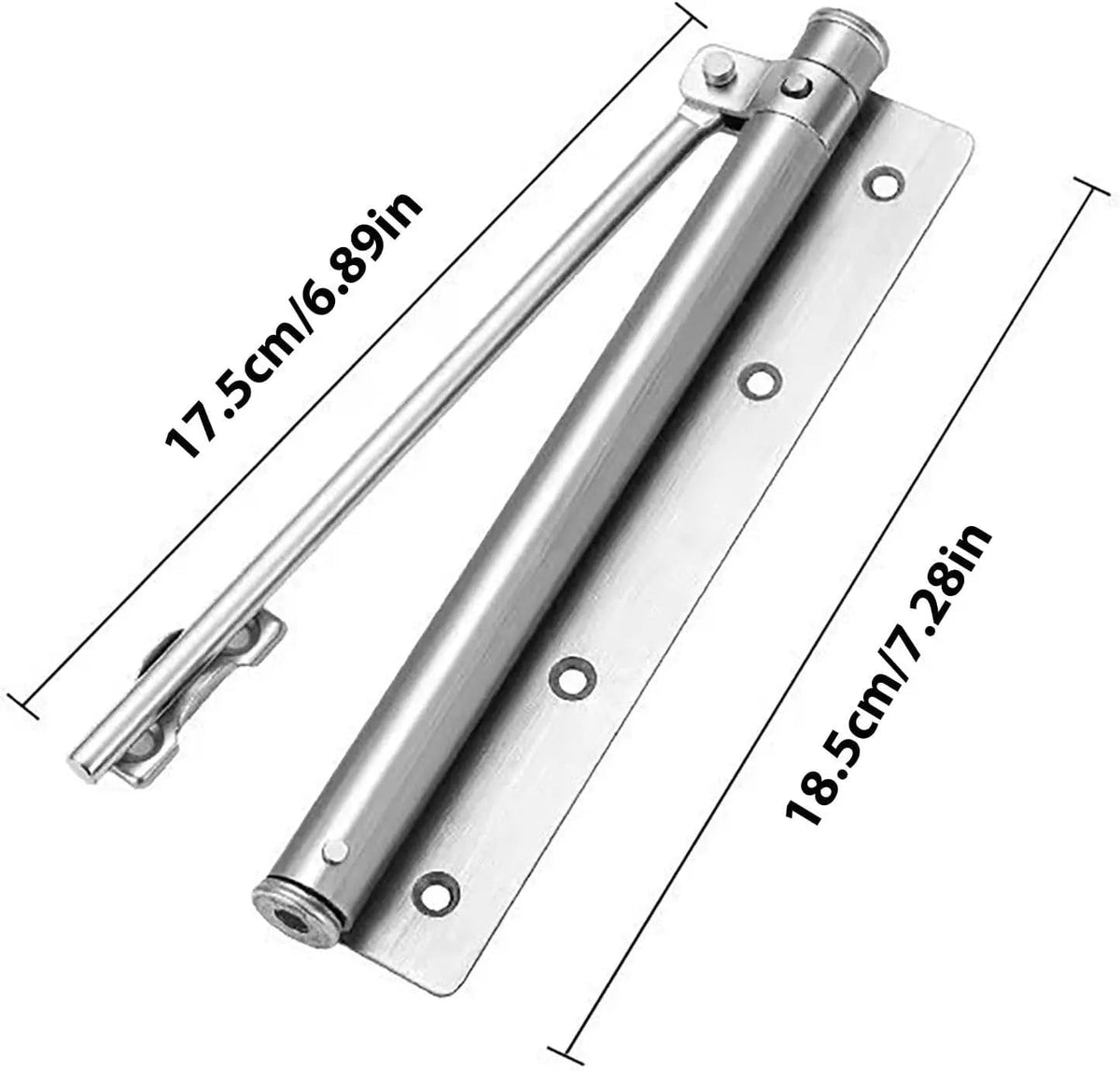 Cerradura Automática de Puerta de Acero Inoxidable 4 Modos de Velocidad 18,5x17,5cm Cierre Suave para Puertas de Sala de Estar Dormitorio Oficina Izquierda Derecha Universal