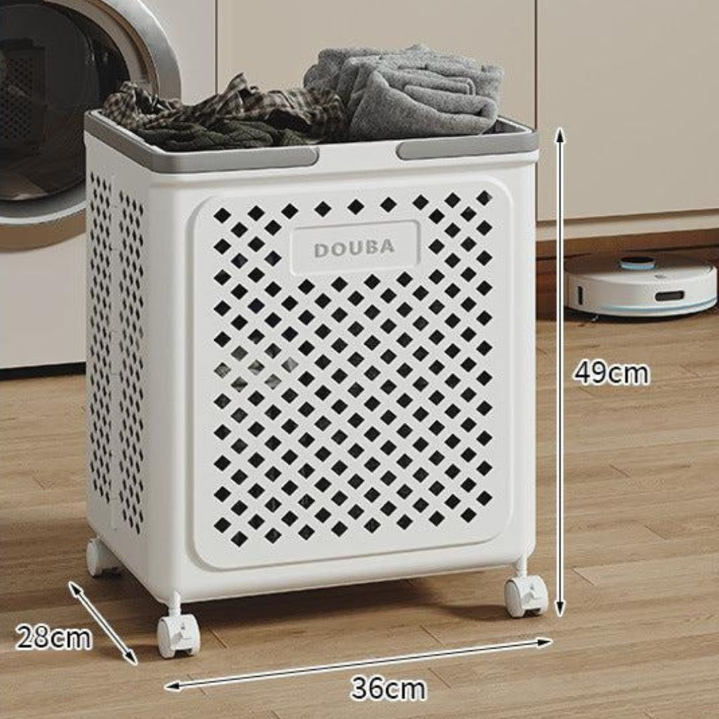 Cesta de ropa plegable con ruedas