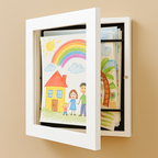 Lista de Cambio de Arte Infantil A4 A3 con Capacidad de Almacenamiento para 150 Dibujos Marco de Madera Plegable para Habitación Infantil Sala de Estar